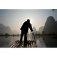 thumbnail image 1 of Man On Raft in Mountain Area Poster Print - 20 x 13, 1 of 1