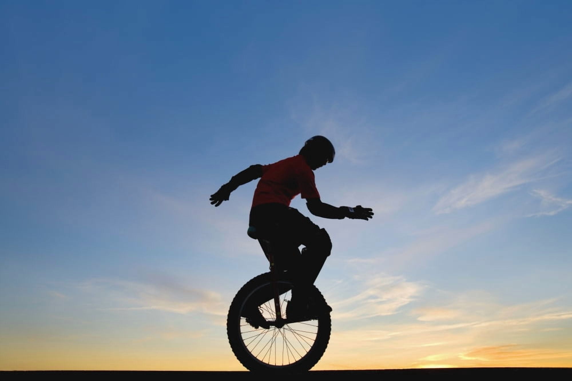 Man On Unicycle Canvas Art - Deddeda Design Pics (34 x 22)