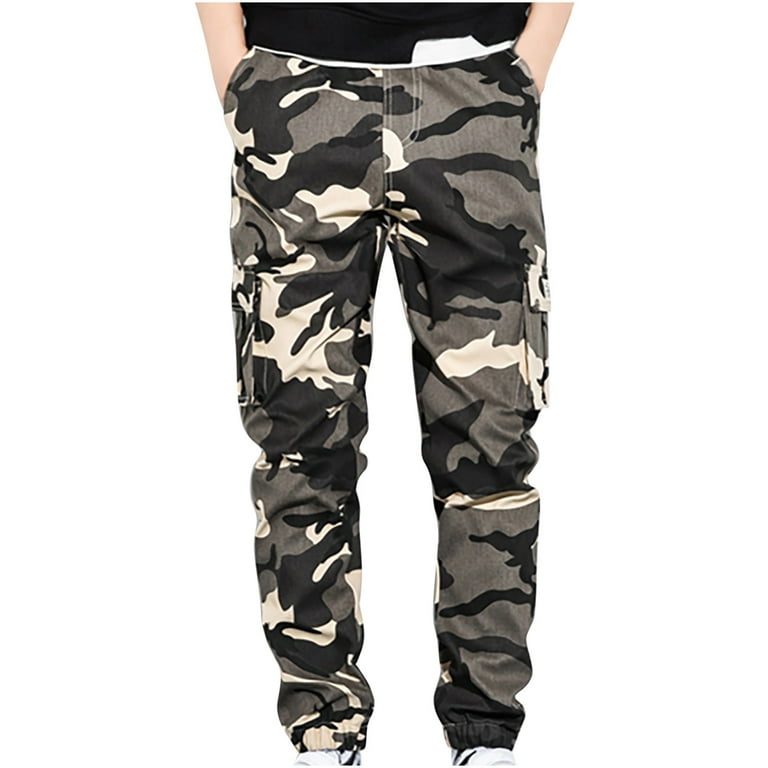 Man Pant Fashion Retro Camouflage Multi-pocket Long Pants Casual