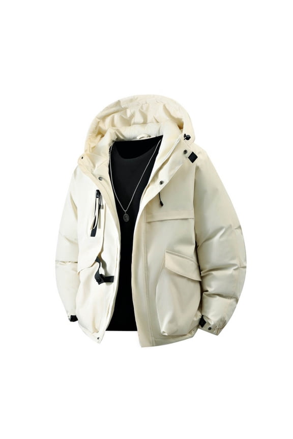 Man Parkas Jackets Hood Coat for Mens Long Sleeve Thermal Thick with Hood Basic Fall Winter Parkas Zip Up 2026 Clothes Trendy Country Concert