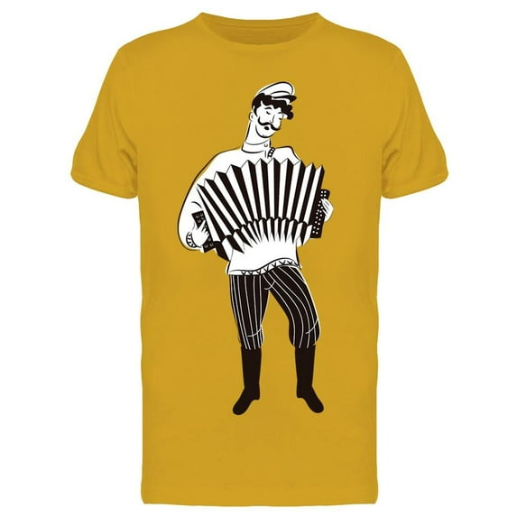 Man Playing Accordion T-Shirt Men -Image by Shutterstock, Male x-Large