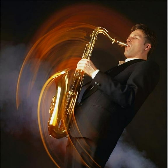 Man Playing Saxophone Poster Print - 24 x 24 in. - Large