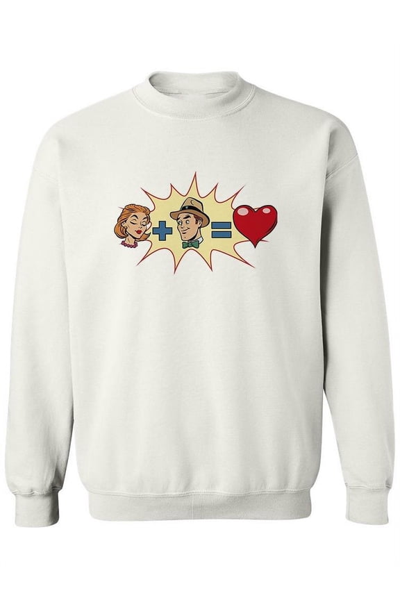 Man Plus Woman Equal Love. Sweatshirt Women -Image by Shutterstock, Female 5X-Large