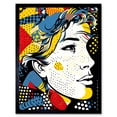 thumbnail image 1 of Man Portrait Halftone Patterns Comic Book Style Red Yellow Blue Circles Art Print Framed Poster Wall Decor 12x16 inch, 1 of 5