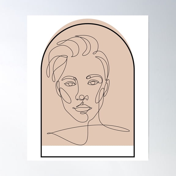 Man Portrait Line Art Poster Wall Art, Modern Wall Decor For Living Room Bedroom, 8x12 UNFRAMED