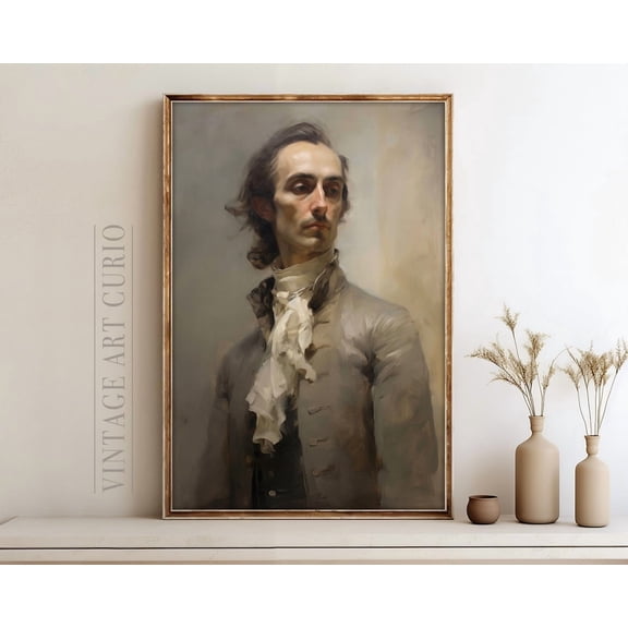 Man Portrait, Vintage Portrait, Vintage, Vintage, Antique Royal Man Portrait UNFRAMED Poster, Wall Art for Decor, Present, 8x12
