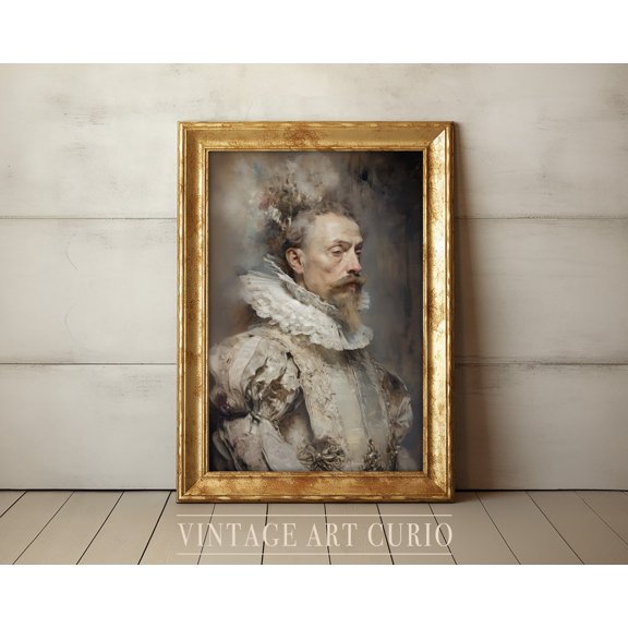 Man Portrait Vintage Portrait Vintage Vintage Royal Man Portrait Home Decor Office Wall Art