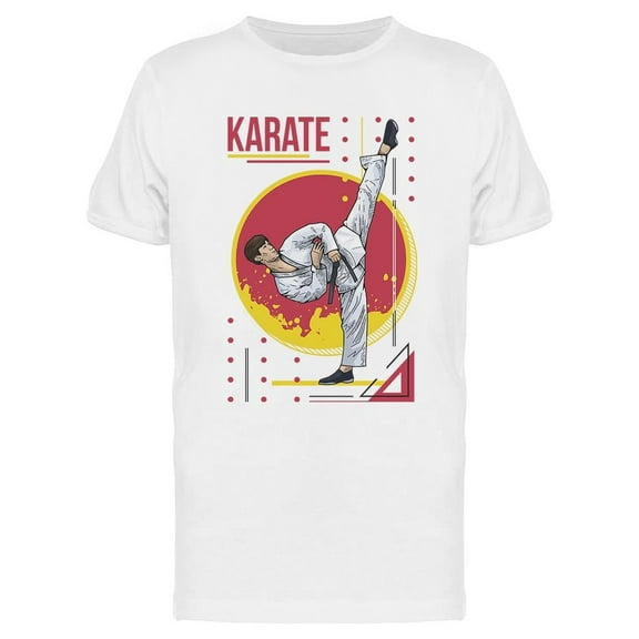 Man Practicing Karate Design T-Shirt Men -Image by Shutterstock, Male Small