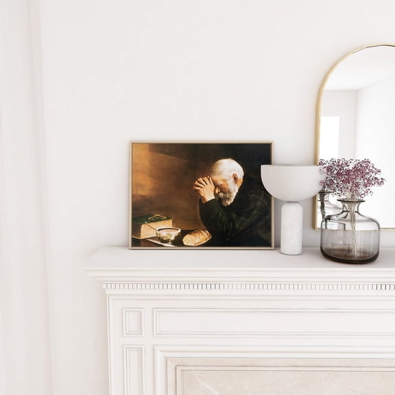 Man Praying Over Bread Wall Decor Old Man Praying Grace Eric Enstrom Famous Christian Wall Decor