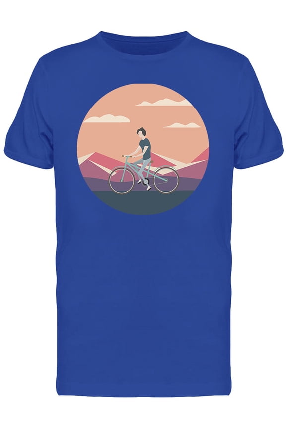 Man Riding A Bicycle Graphic T-Shirt Men -Image by Shutterstock, Male Medium