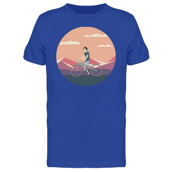 Man Riding A Bicycle Graphic T-Shirt Men -Image by Shutterstock, Male Medium