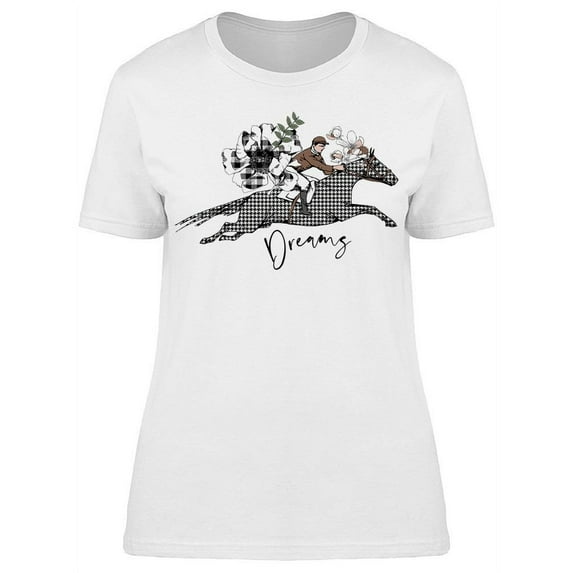 Man Riding A Horse, W/Flowers T-Shirt Women -Image by Shutterstock, Female Small