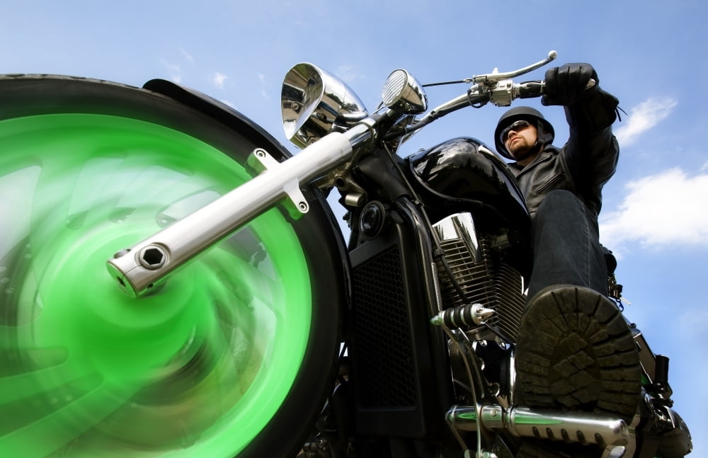 Man Riding A Motorbike Canvas Art - Chris and Kate Knorr Design Pics (19 x 12)