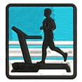thumbnail image 1 of Man Running on Treadmill Cardio Workout Gym Applique Multi-Color Embroidered Hook & Loop Patch - 3 Inch Medium, 1 of 5