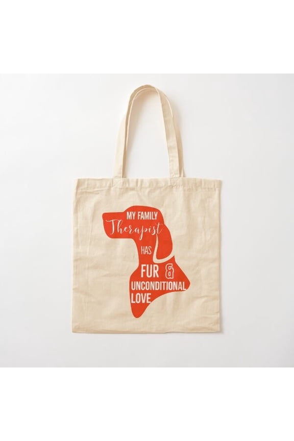 Man'S Best Friend Red Canvas Tote Bags, Reusable Shopping Bag