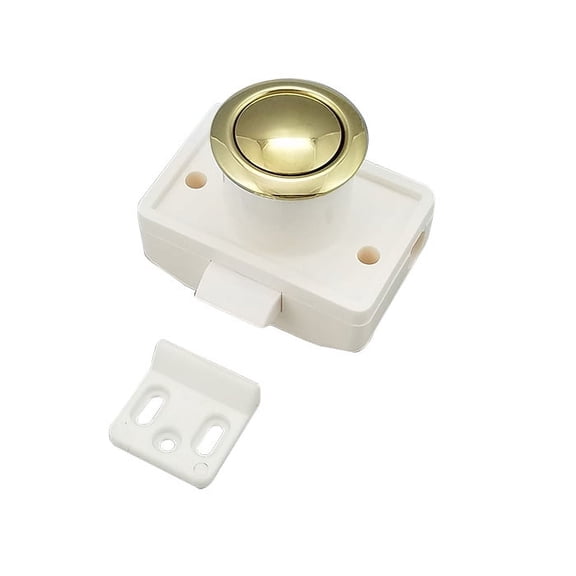 Man Ship 7100G Round Push Button Cabinet Latch, Gold