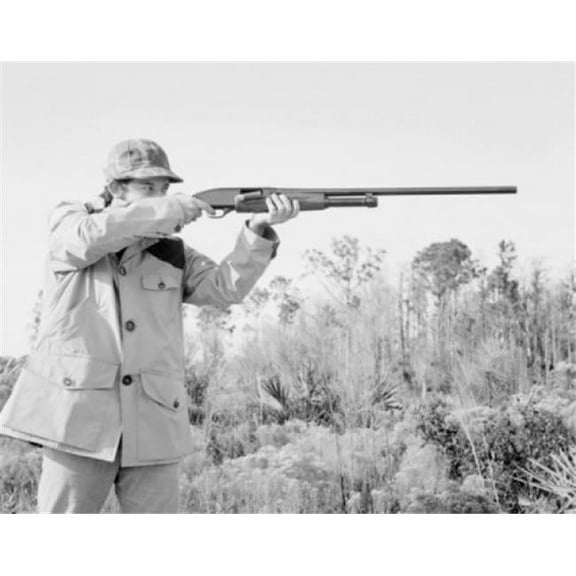 Man Shooting Rifle Poster Print - 18 x 24 in.