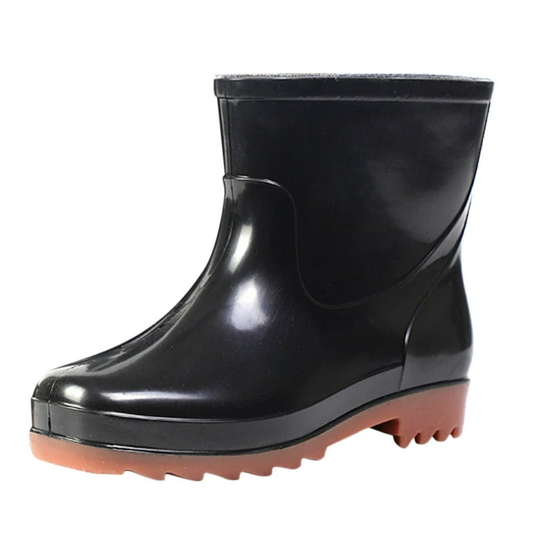 Man Short Rubber Rainboots Top Boot Waterproof Rubber Boots for Extra Wide Snow Boots for Men Garden Man Rain Footwear Low Profile Boots for Men Rain