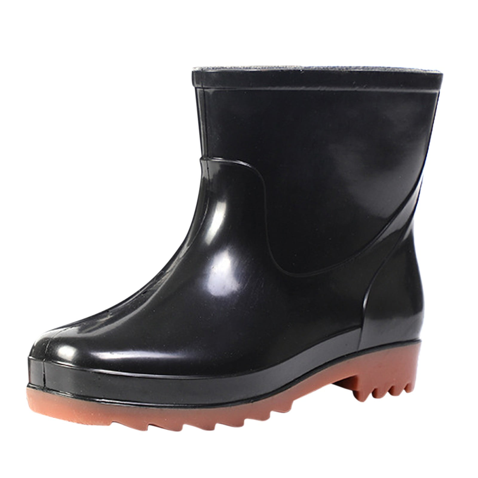 Rubber bottom leather top boots sale