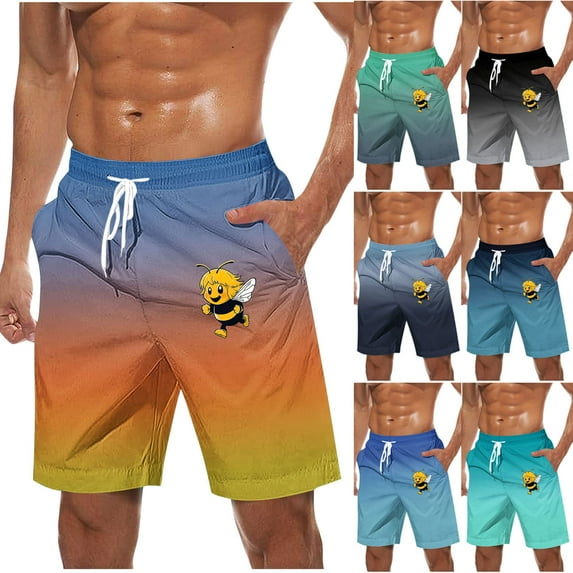 Man Shorts for Men Man Shorts for Men Short De Hombre Mens Casual Shorts Men Casual Fashion Print Shorts With Pockets Elastic Waist Beach Pants Dark Blue XXXXXL