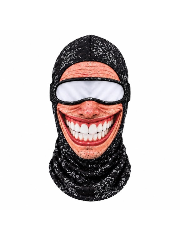Man Ski Mask Winter 3D Printed Full Face Realistic Face Balaclava with Neck Coverage , #W, Unisex, Stretchy