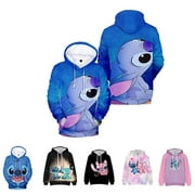 Man Sweatshirt Lilo & Stitch 3D Print Women Oversized Hoodies Cartoon Anime Fashion Boy Girl Kids Hoodies,#1,Size-Adult XL