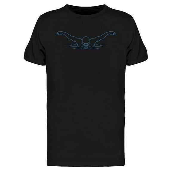 Man Swimming Outline T-Shirt Men -Image by Shutterstock, Male Large
