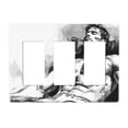 thumbnail image 1 of Man Switch Cover Decorative Wall Plate 3-Gang Screwless Standard Size, 1 of 5