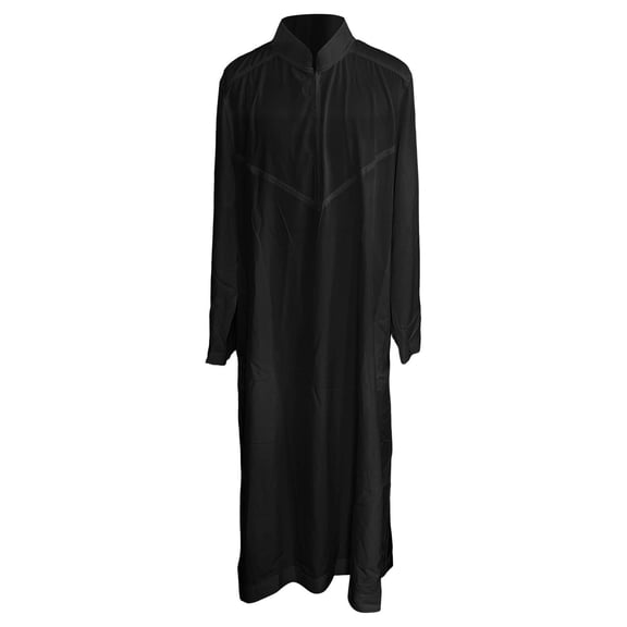 Man T-Shirts Long Robe Muslim Long Robe Export Long Robe Mens Summer Clothing,Black,M