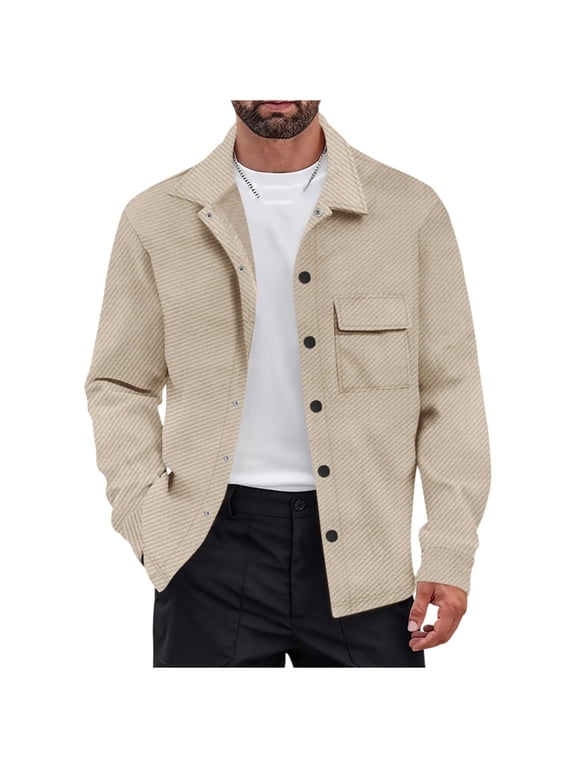 Man Turtleneck Jacket Coats for Mens Long Sleeve Brunch Plain Fall Winter Button 2026