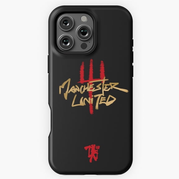 Man United Calligraphy Phone Case for iPhone 11 12 13 14 15 16 17 Pro Max