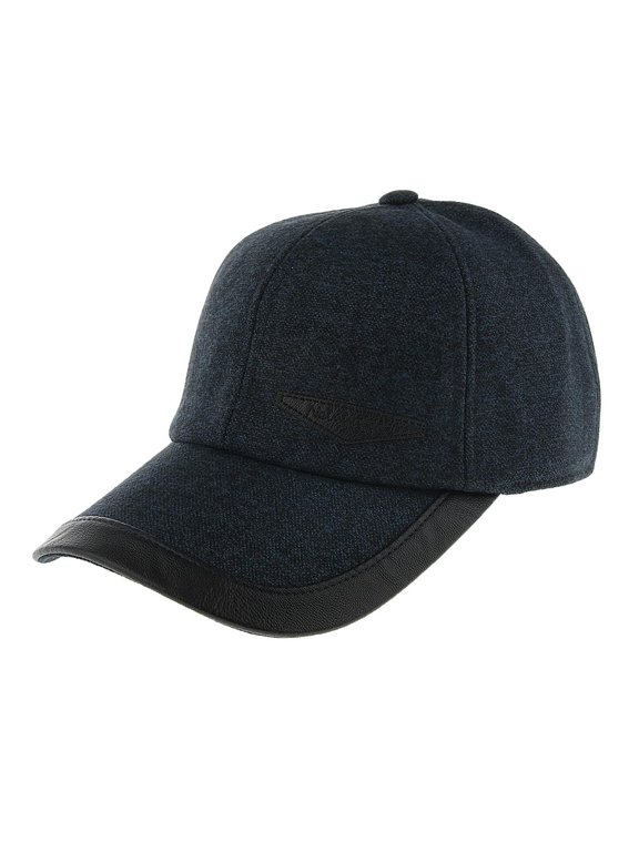 Man Vintage Baseball Sport Warm Windproof Fold Earmuffs Adjustable Hat with Metal Buckle Dark blue