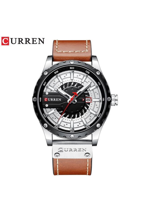 Man Watch Curren Top Brand Casual Leather Wristwatches For Men Fashion Quartz Clocks Relojes Para Hombre - Quartz Wristwatches