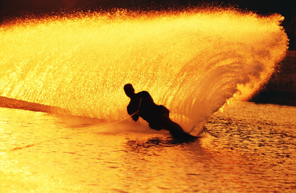 Man Waterskiing Canvas Art - Jason Witherspoon Design Pics (34 x 22)