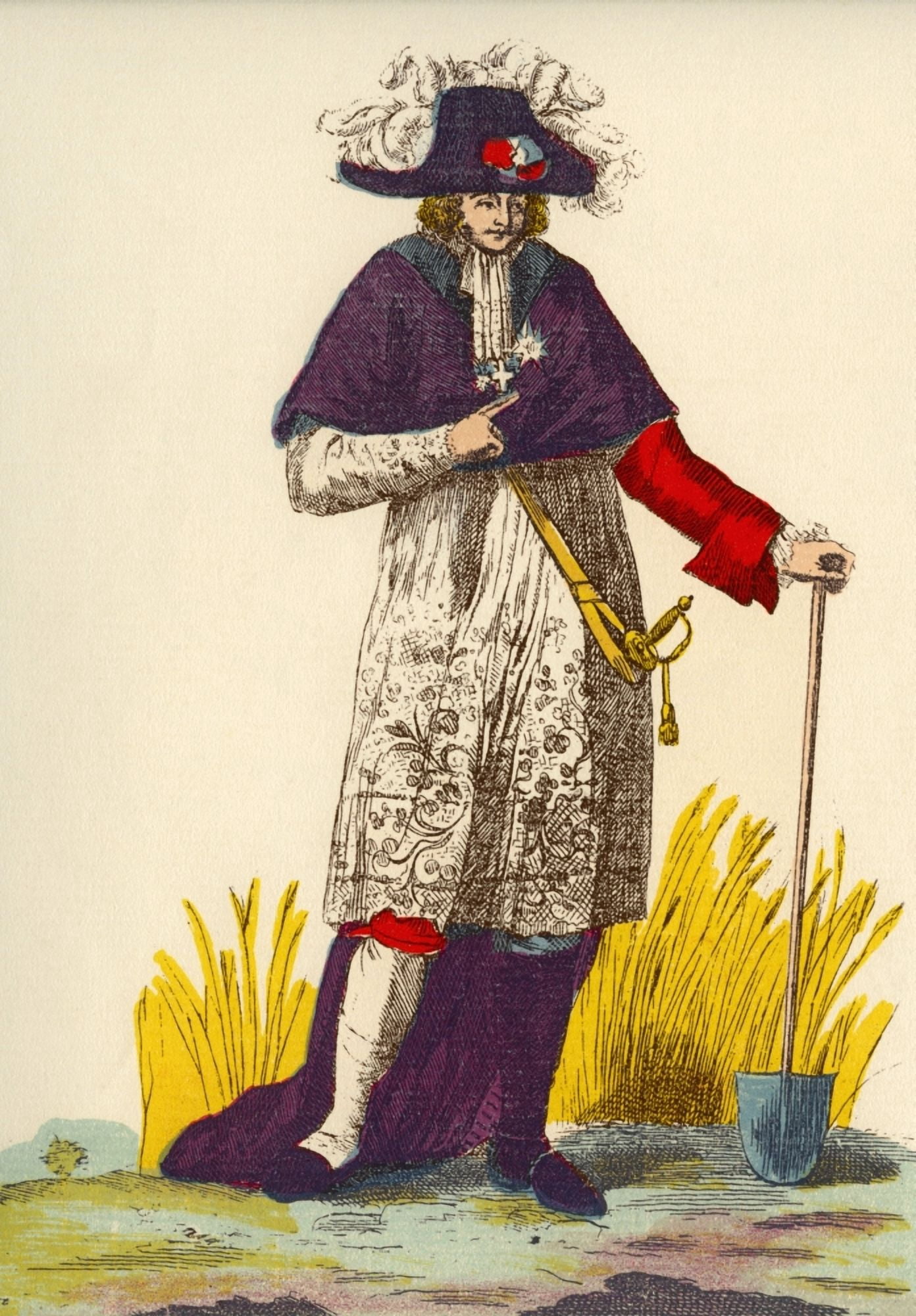 Man Wearing Mixture Of Clothes Representing The Three Orders - Clergy Nobility And Worker - In France During French Revolution From A Contemporary Print Canvas Art - Ken Welsh Design Pics (11 x 17)