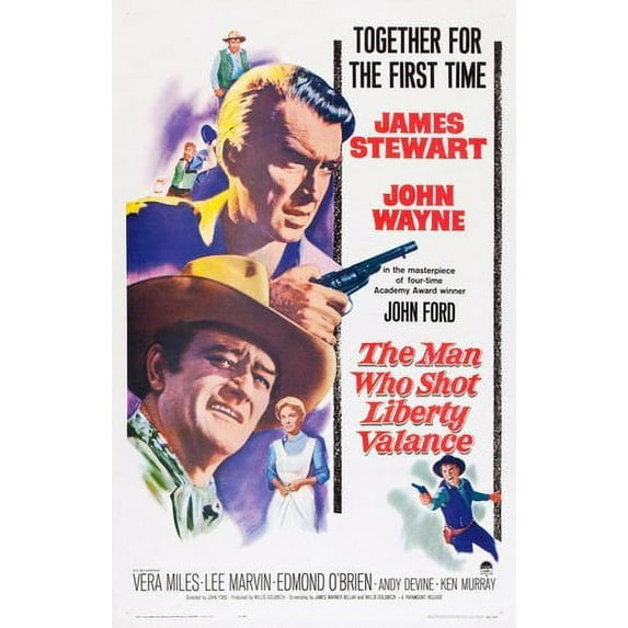 Man Who Shot Liberty Valance Movie Poster Metal Sign 8Inx 12In Metal Print 8x12 Square Adults Best Posters