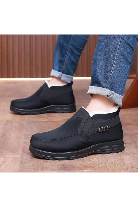 Man Winter Boots Warm Lined Booties Outdoor Shoes Comfortable Slip Ankle Boot