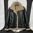 thumbnail image 1 of Man Winter Fashion Coat Genuine Leather Natural Real Sheepskin Lambskin Pilot Jacket for Male Thick Wool Liner Black Brown Plus Oversized 5XL 6XL 7XL,Black,3XL, 1 of 2