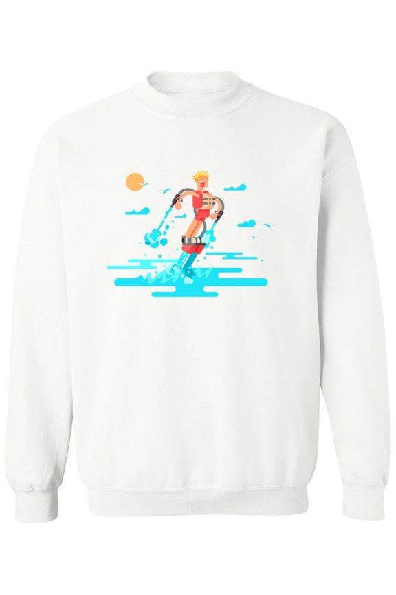 Man With A Flyboard Sweatshirt Men -Image by Shutterstock, Male Small