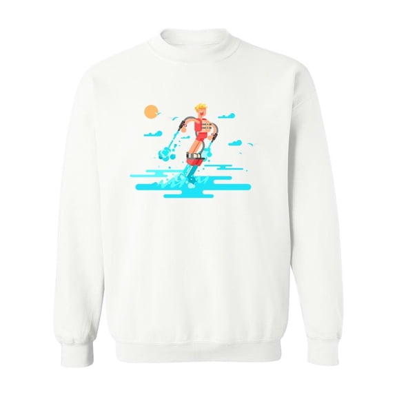 Man With A Flyboard Sweatshirt Men -Image by Shutterstock, Male Small