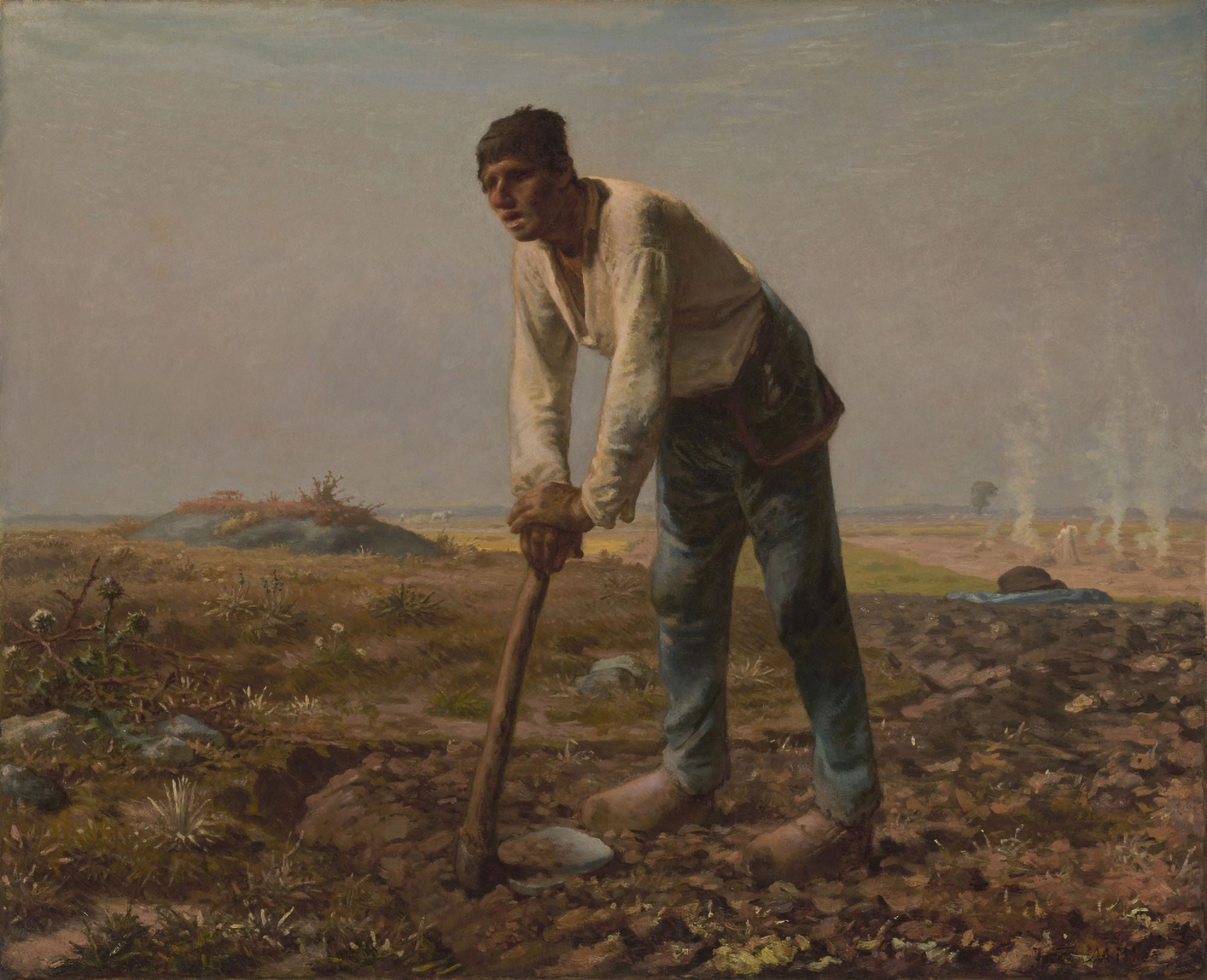 Man With A Hoe Canvas Art - (36 x 24)