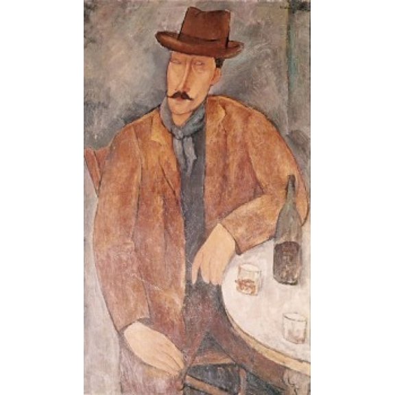 Man With A Wine Glass Amedeo Modigliani (1884-1920 Italian) Poster Print (24 x 36)
