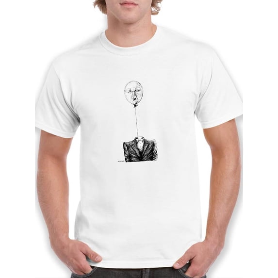 Man With Balloon Head T-Shirt Men -Mohsen Najafi Designs, Male x-Large