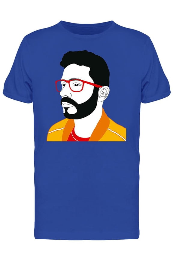 Man With Beard And Glasses T-Shirt Men -Image by Shutterstock, Male XX-Large