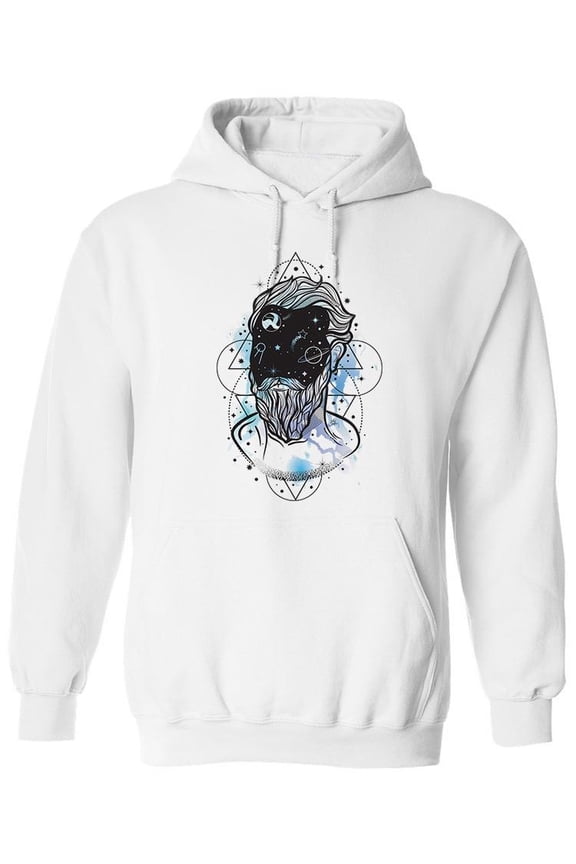 Man With Beard And Night Sky Hoodie Men -Image by Shutterstock, Male XX-Large