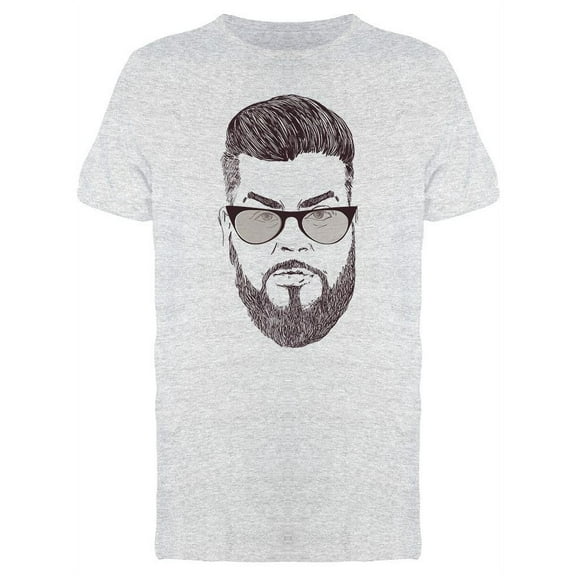 Man With Beard Sketch T-Shirt Men -Image by Shutterstock, Male Medium