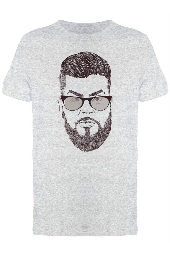 Man With Beard Sketch T-Shirt Men -Image by Shutterstock, Male x-Large