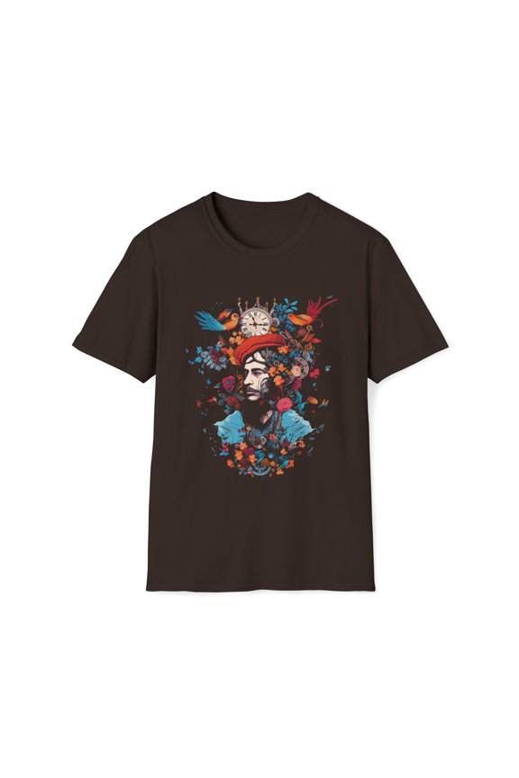 Man With Clock Unisex T-Shirt Boho Hippie Festival Birds Inspired