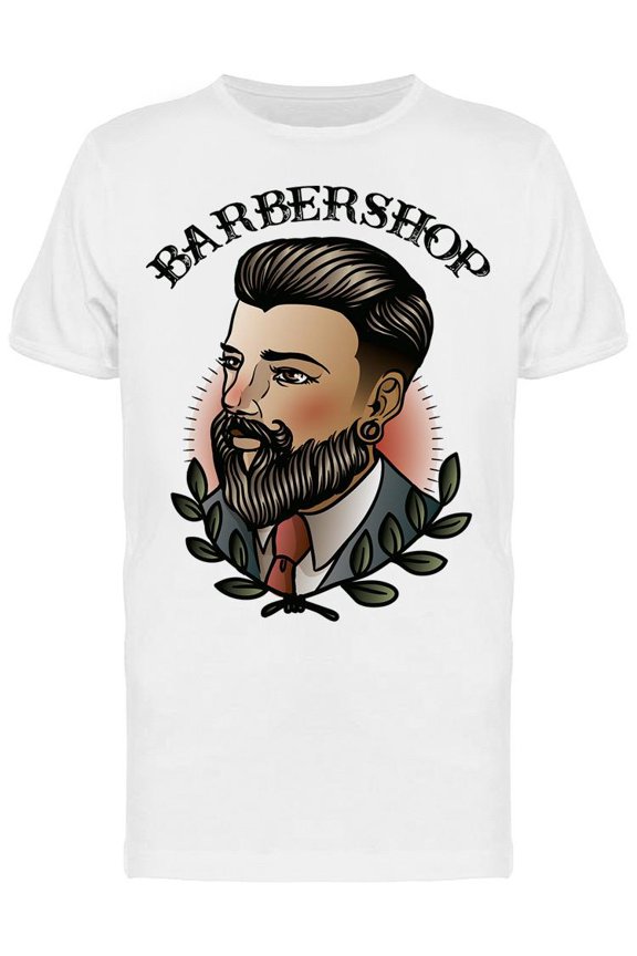 Man With Cool Hairstyle, Barber T-Shirt Men -Image by Shutterstock, Male x-Large