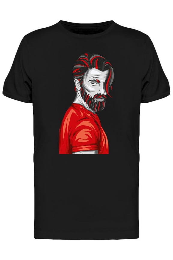 Man With Fashion Beard T-Shirt Men -Image by Shutterstock, Male Large